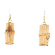 Load image into Gallery viewer, Front view of our Bamboo Dangle Earrings
