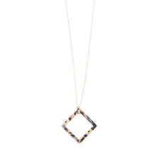 Load image into Gallery viewer, Front view of our Square Frame Blonde Tortoise Shape Necklace
