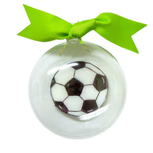 Load image into Gallery viewer, Front view of our Soccer Icon Bubble Ornament

