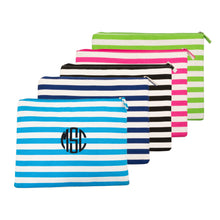 Load image into Gallery viewer, Monogrammed view of our Stripe Family Pouches
