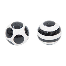 Load image into Gallery viewer, Side view of our Black Dot Salt and Pepper Shaker
