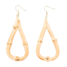 Load image into Gallery viewer, Front view of our Teardrop Bamboo Earrings
