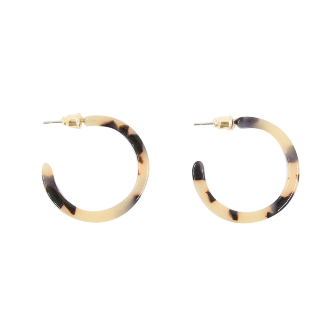 Front view of our Small Blonde Tortoise Hoops