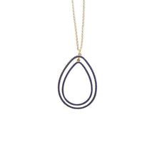 Load image into Gallery viewer, Front view of our Navy Bead Teardrop Necklace
