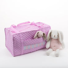 Load image into Gallery viewer, Lifestyle image of our Smocked Duffle Bag
