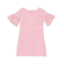 Load image into Gallery viewer, Front view of our Coral Bell Sleeve Stripe Dress
