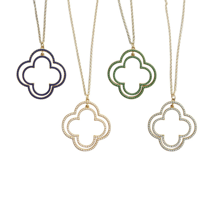 Front view of our Bead Clover Necklaces