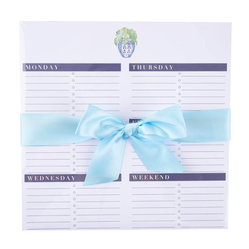 Top view of our Turquoise Leaf Southern Blooms Weekly Planner