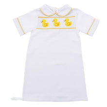 Load image into Gallery viewer, Yellow Duck Smocked Boy Day Gown

