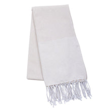 Load image into Gallery viewer, Gray beach towel with fringe
