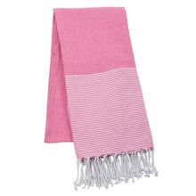 Load image into Gallery viewer, pink fringe beach towel 
