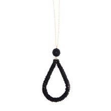 Load image into Gallery viewer, Black Bead Loop Necklace
