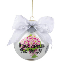 Load image into Gallery viewer, &quot;Here Comes the Bride&quot; Bouquet Frosted Bridal Ornaments
