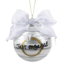Load image into Gallery viewer, &quot;Just Engaged&quot; Ring Frosted Bridal Ornaments
