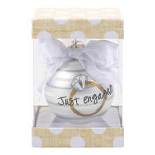 Load image into Gallery viewer, &quot;Just Engaged&quot; Ring Frosted Bridal Ornaments
