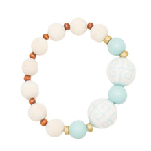 Load image into Gallery viewer, Front view of our Light Blue Ceramic Bead Bracelet
