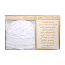 Load image into Gallery viewer, Front view of our Christening Baby Bonnet

