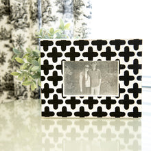 Load image into Gallery viewer, Lifestyle image of our Black and White Clover Picture Frame

