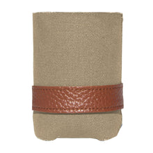 Load image into Gallery viewer, Front view of our Tan Canvas Flat Koozie
