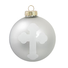 Load image into Gallery viewer, Front view of our White Cross Christening Ornament
