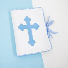 Load image into Gallery viewer, Lifestyle view of our Blue Christening Photo Album
