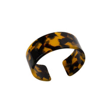 Load image into Gallery viewer, Medium (1&quot;) thick Tortoise Cuff Bracelet in black and brown
