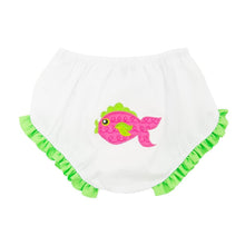 Load image into Gallery viewer, Front view of our Pink Fish Diaper Cover

