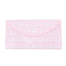Load image into Gallery viewer, Front view of our Pink Swirl Vinyl Envelope Pouch
