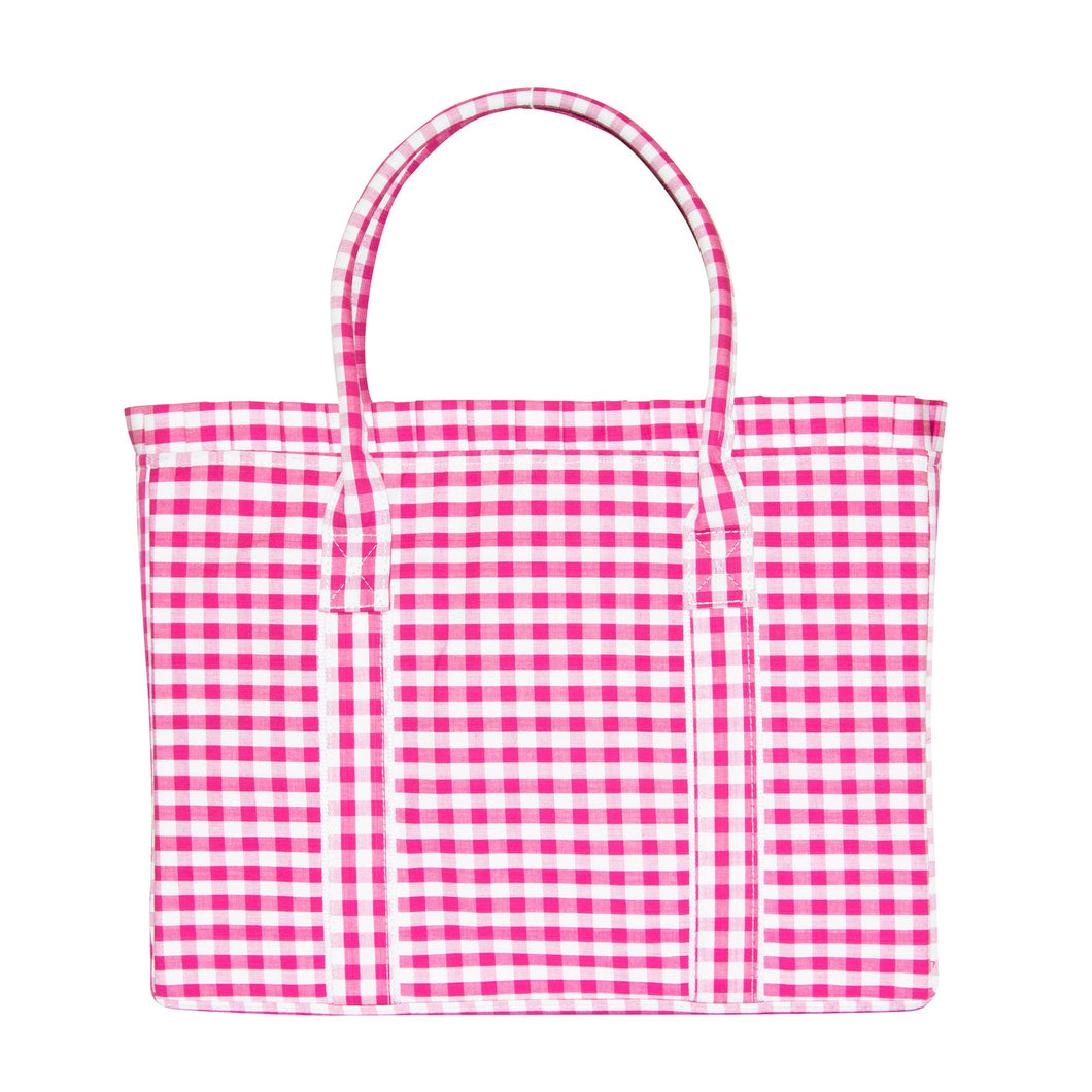 Pink Gingham Diaper Bag
