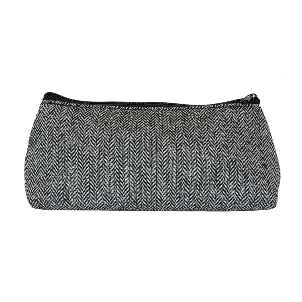 Front view of our Black Herringbone Grab 'N' Go Pouch