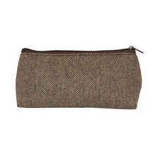 Load image into Gallery viewer, Front view of our Brown Herringbone Grab &#39;N&#39; Go Pouch
