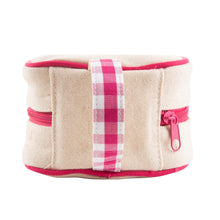 Load image into Gallery viewer, Back View of our Pink Gingham Jewelry Cube
