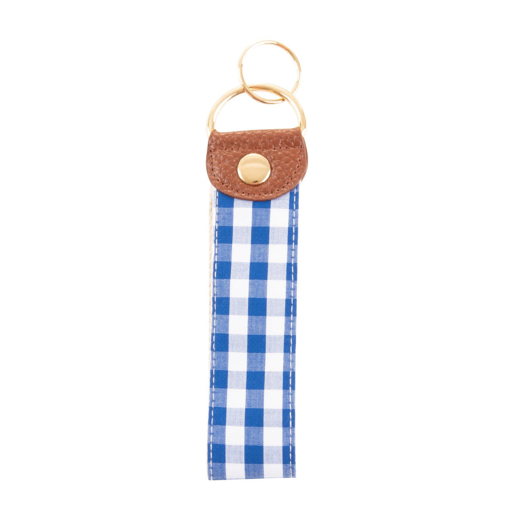 Front view of our Blue Gingham Key Fob