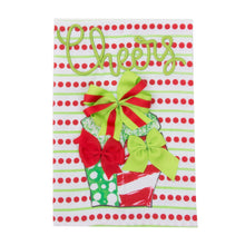 Load image into Gallery viewer, Front view of our Holiday Cheers Dot Present Guest Towel
