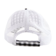 Load image into Gallery viewer, Back View of our Black Gingham Trucker Hat
