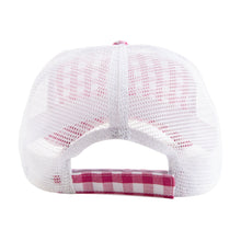 Load image into Gallery viewer, Back View of our Pink Gingham Trucker Hat
