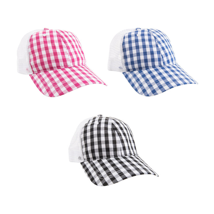 View of our Gingham Trucker Hats