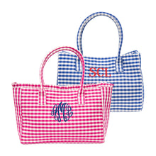 Load image into Gallery viewer, Monogrammed view of our Gingham Diaper Bags
