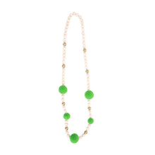 Load image into Gallery viewer, Front view of our Green Felt Bead Necklace
