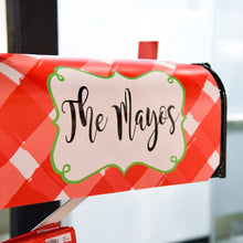 Load image into Gallery viewer, Lifestyle image of our Gingham Pattern Mailbox Cover
