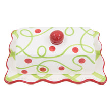 Load image into Gallery viewer, Holiday Swirl Dot Butter Dish
