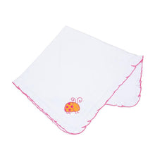 Load image into Gallery viewer, Front view of our Orange Ladybug Girl Icon Blanket
