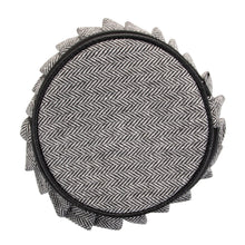 Load image into Gallery viewer, Top view of our Black Herringbone Jewelry Round
