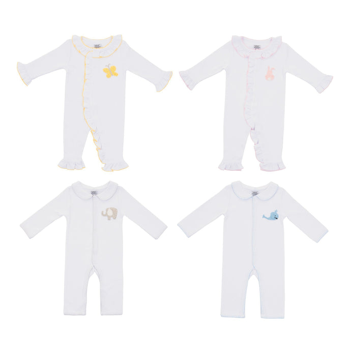 Front view of our French Knot Convertible Onesies