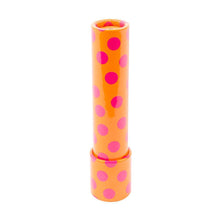 Load image into Gallery viewer, Front view of our Orange Dot Kaleidoscope
