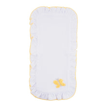 Load image into Gallery viewer, Open view of our Yellow Butterfly French Knot Burp Cloth
