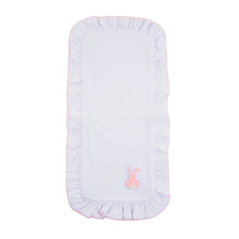 Load image into Gallery viewer, Open view of our Pink Bunny French Knot Burp Cloth
