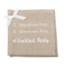 Load image into Gallery viewer, Linen Cocktail Napkins &quot;Cocktail Party&quot;
