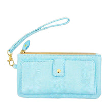 Load image into Gallery viewer, Front view of our Turquoise Lizard Downtown Wallet
