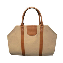 Load image into Gallery viewer, Front view of our Tan Men Log Satchel
